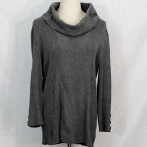 Dress Barn Gray Cowl Neck Sweater Size L